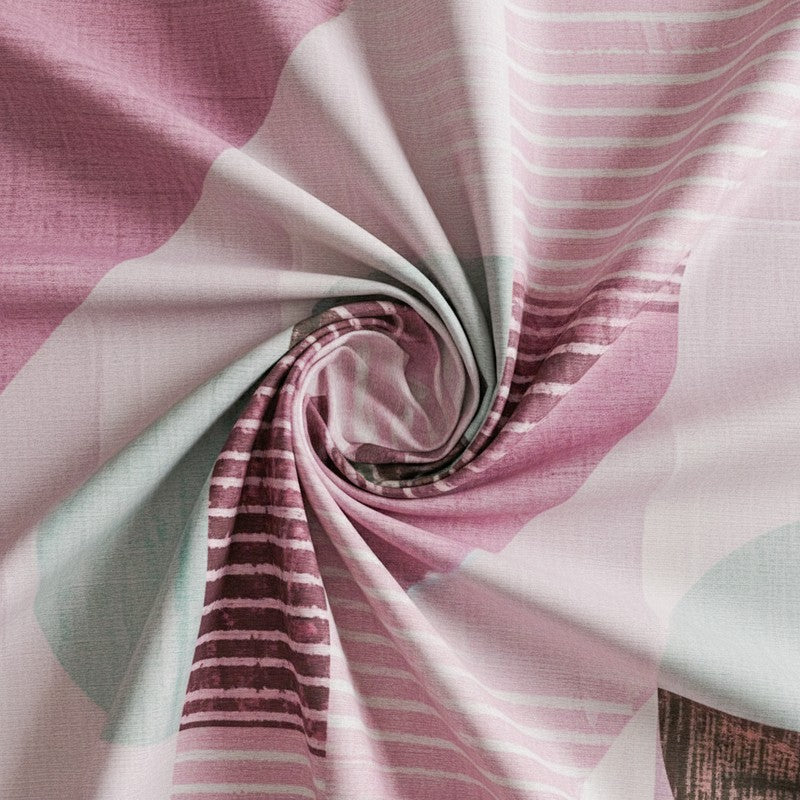 Idris Abstract Cotton Bedsheet (Pink) - 200 TC media 5