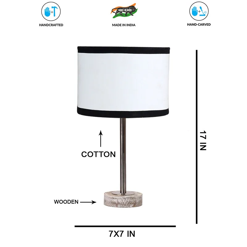 Cotin I Stripe Rodin Wooden Table Lamp - White,Silver media 7