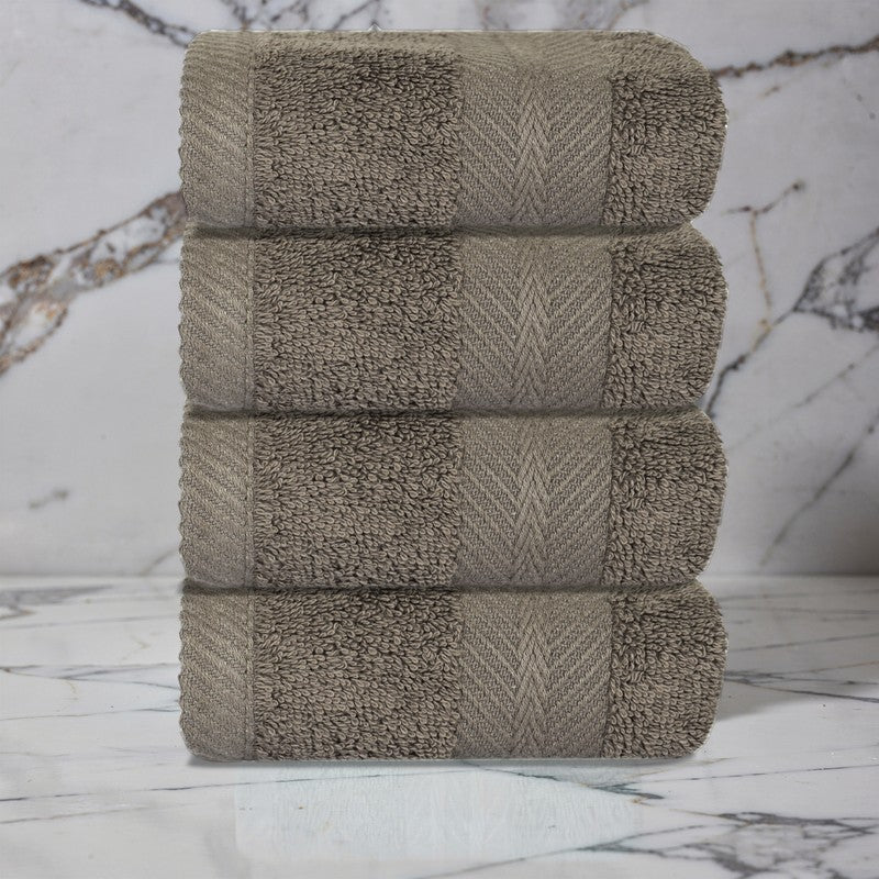 PlushAura Cotton Face Towel (Brown) - Set Of Four media 3