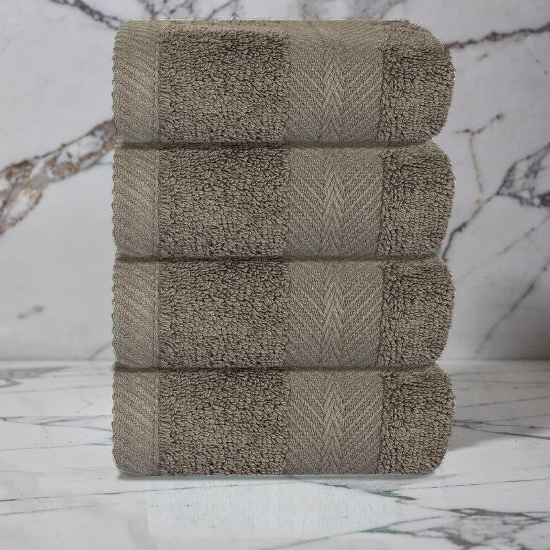 PlushAura Cotton Face Towel (Brown) - Set Of Four media 3