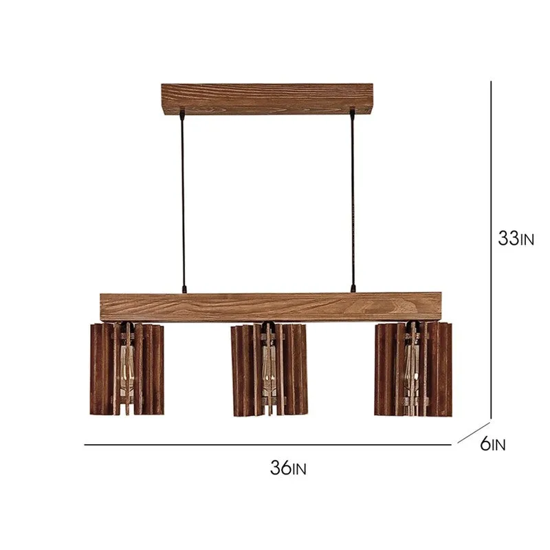 TriFacet Wooden Ceiling Lamp - Brown media 8