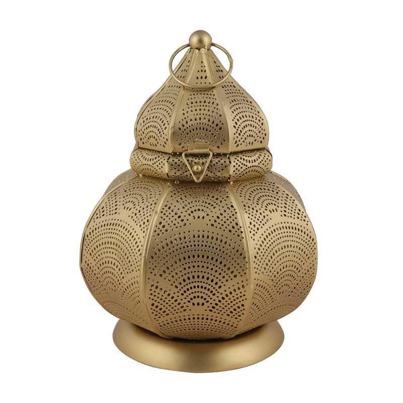 Antique Turkish Lantern Metal Table Lamp - Bronze media 5