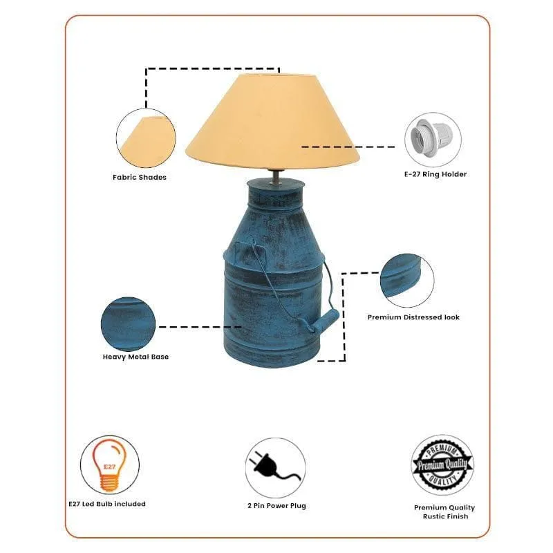 Dairyman Fabric Table Lamp - Blue,Gold media 5