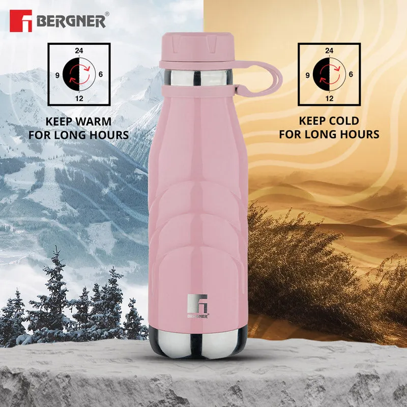 Bergner Walking Aqua Flex Thermosteel Hot And Cold Flask (Pink) - 1000 mL media 1