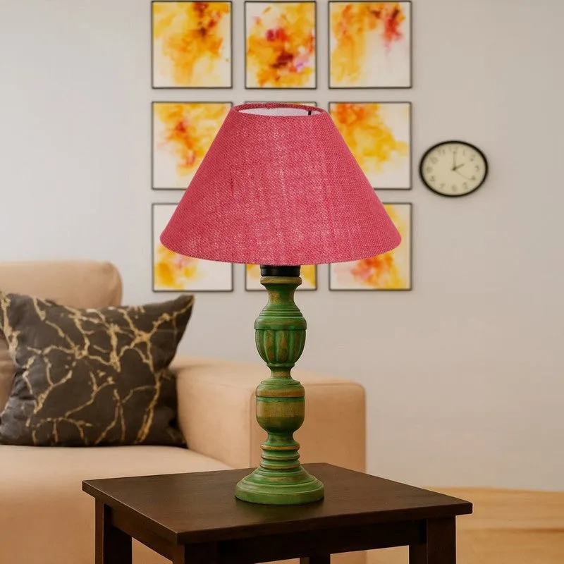 Arvello Zylo Wooden Table Lamp - Pink media 4