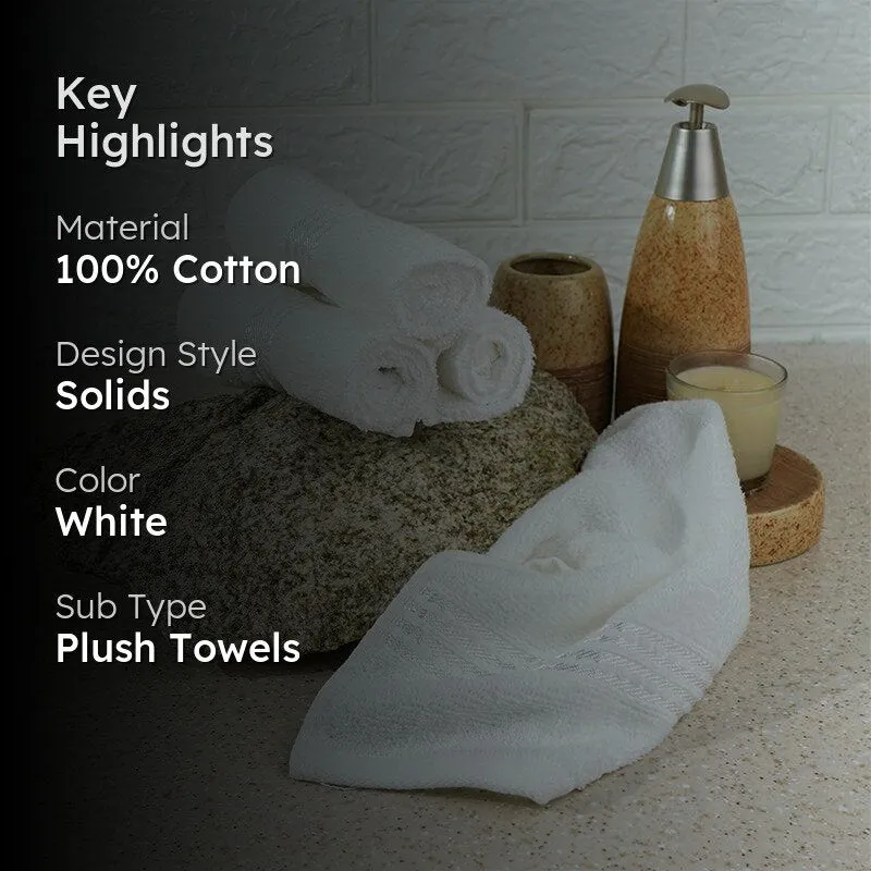 Micro Cotton LuxeDry Solid Face Towel (White) - Set Of Four media 2