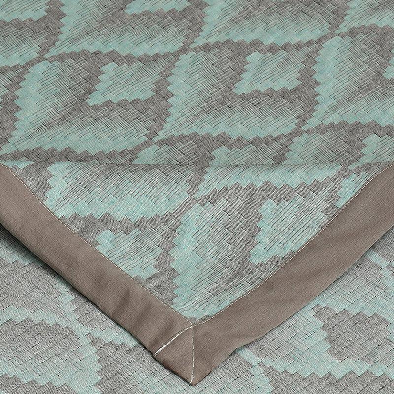 Pyper Geomatric Cotton Dohar (Green)  - 210 GSM media 6