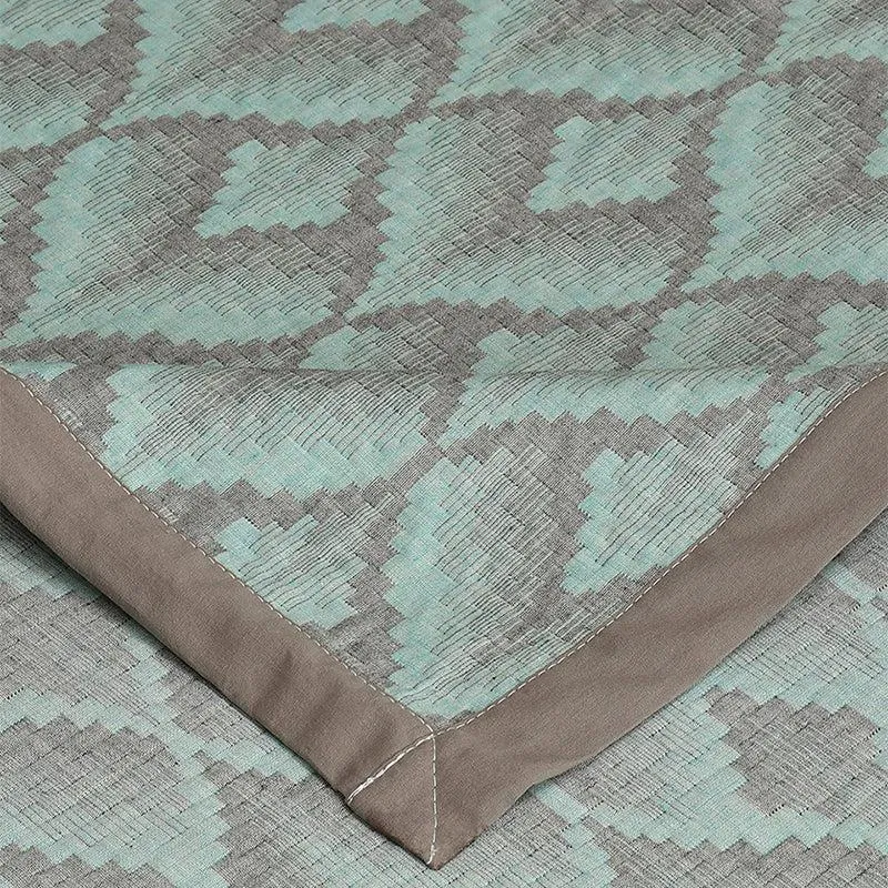 Pyper Geomatric Cotton Dohar (Green) - 210 GSM media 6