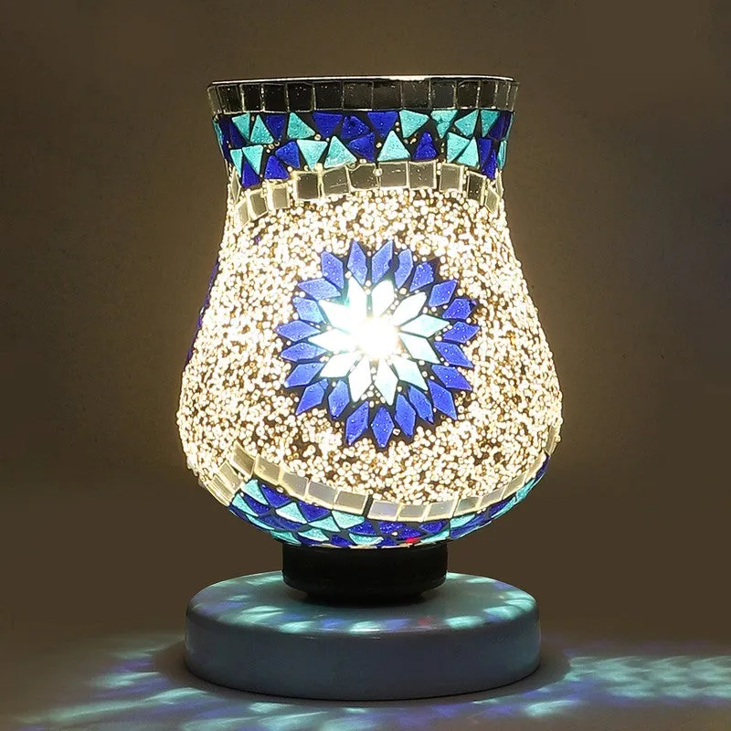Skylune Mosaic Glass Table Lamp With Wooden Base - Multicolor media 6