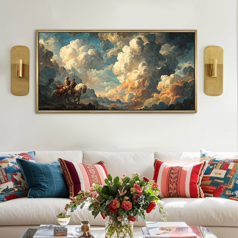 Pilgrims of the Sky Canvas Wall Painting With Frame