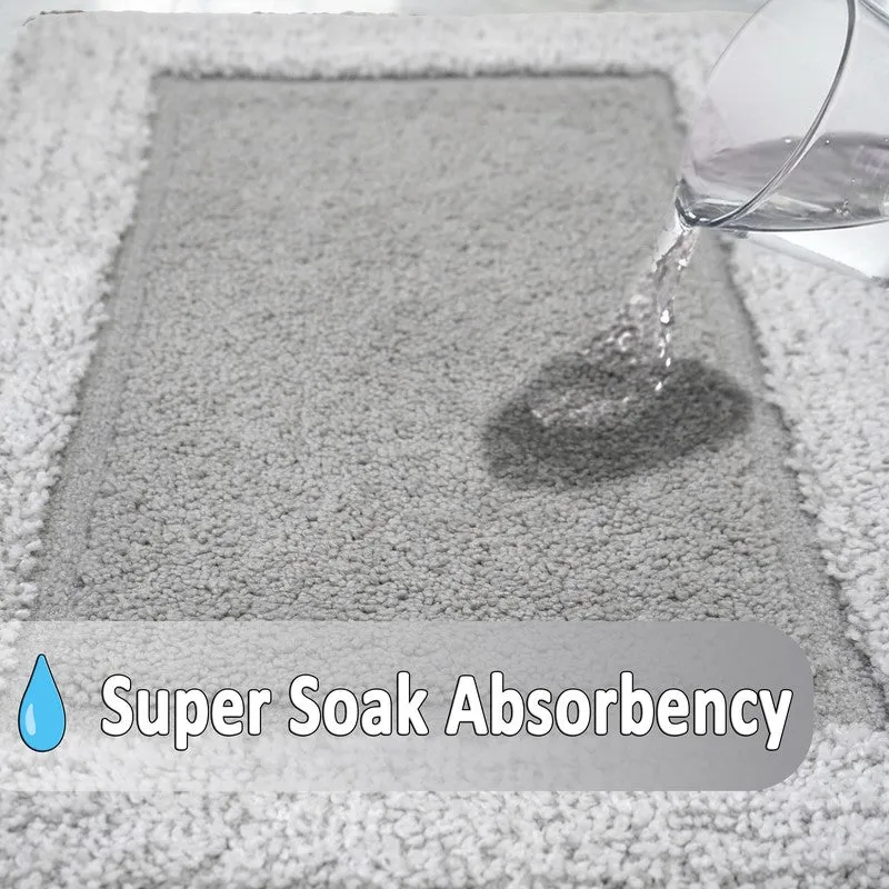 Water being poured onto the grey centre of the runner rug