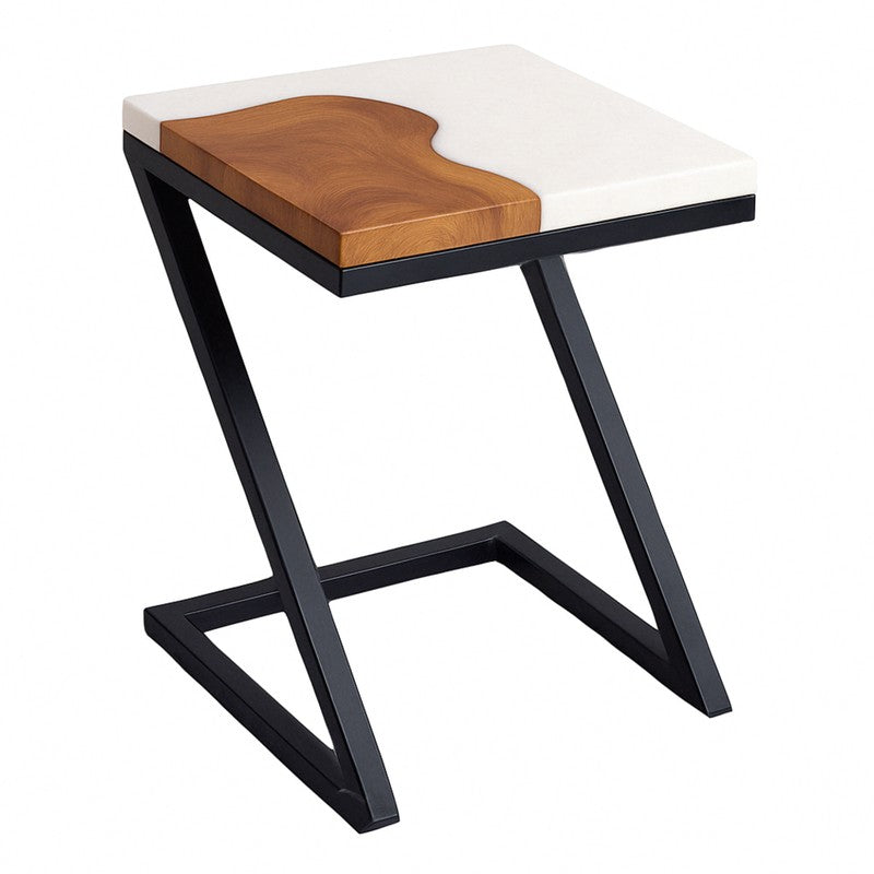 Nirvo Rustic Teak Wood Side Table media 4