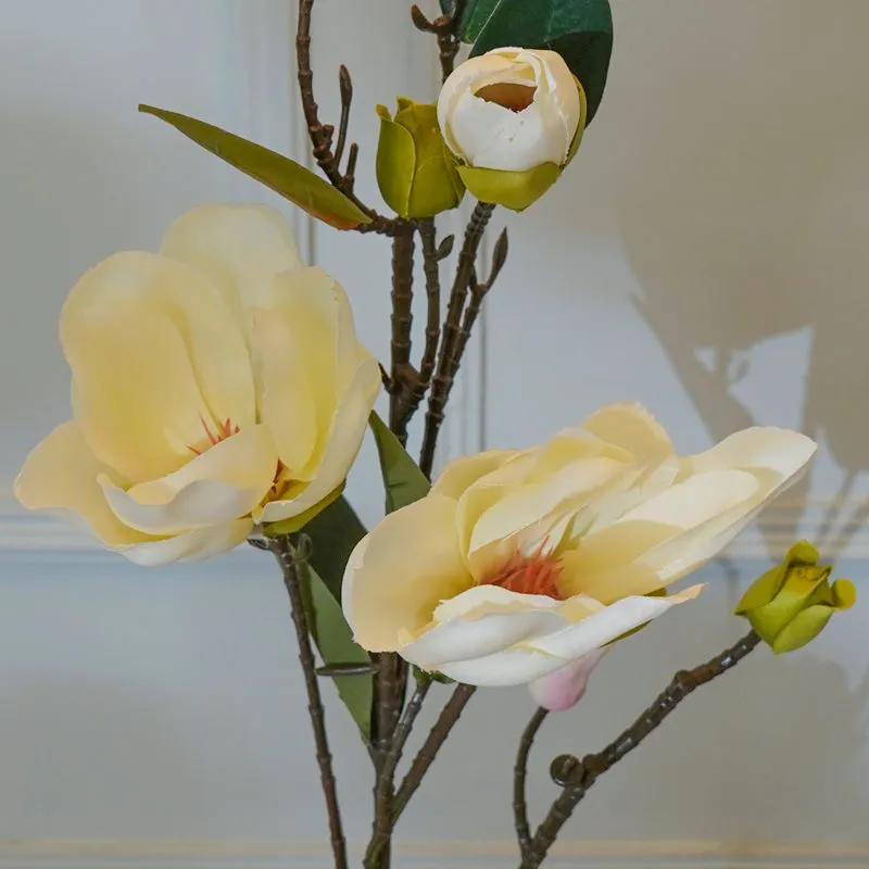 Faux Mangolia Flower Stick (White) - 38 CM media 4