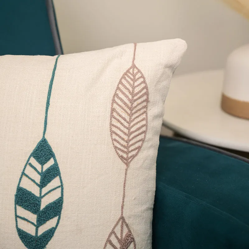 Leafette Embroidered Cushion Cover media 5
