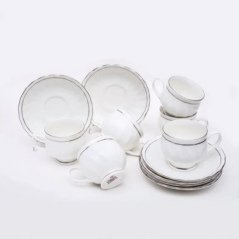 Wynter Bone China Cup & Saucer (150 ML) - Twelve Piece Set media 1