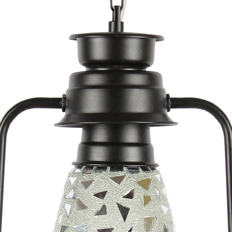 Dvija Mosaic Lantern Glass Ceiling Lamp - Black media 3