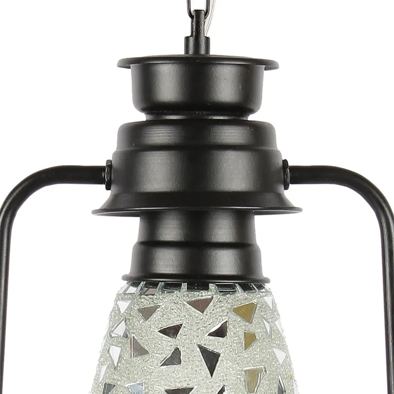 Dvija Mosaic Lantern Glass Ceiling Lamp - Black media 3
