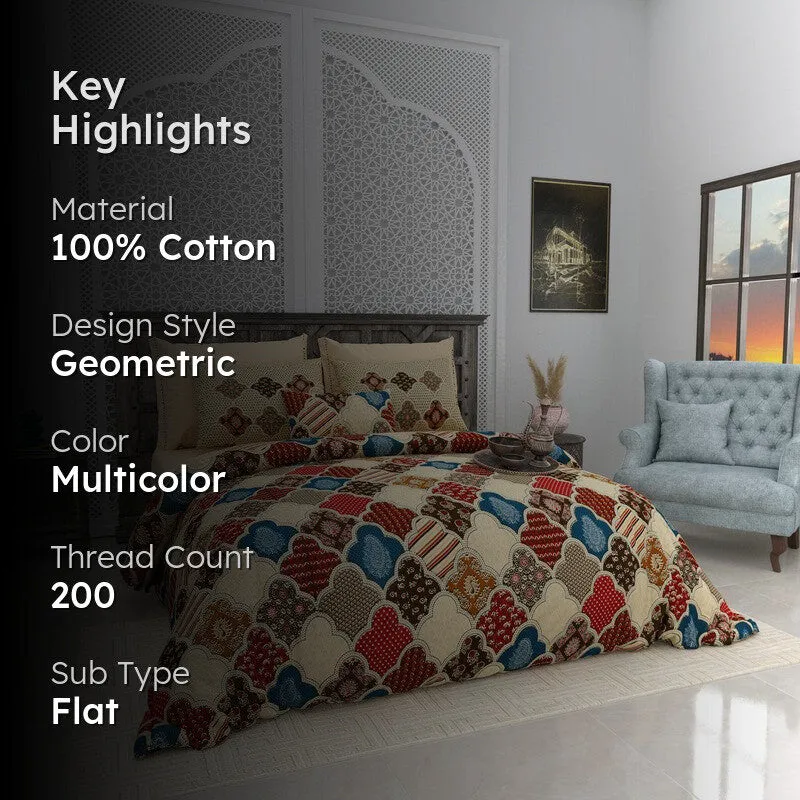 Heritage Patch Cotton Bedsheet - 200 TC media 2