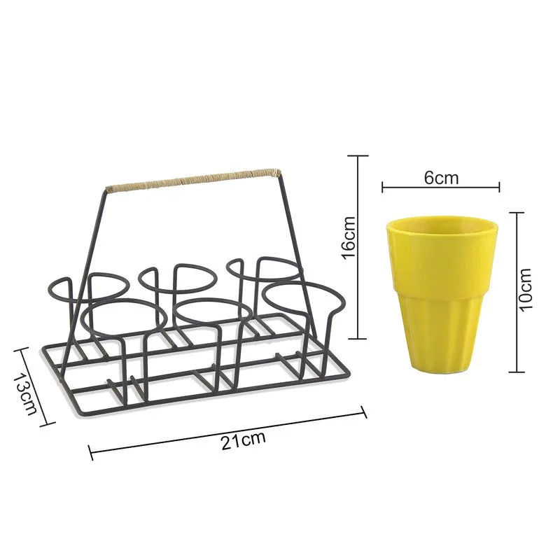 Terra Vibe Kulhad (120 mL,Yellow) - Seven Piece Set media 6