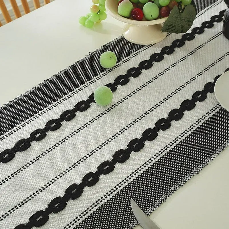 Boho Chic Textured Cotton Table Runner media 4