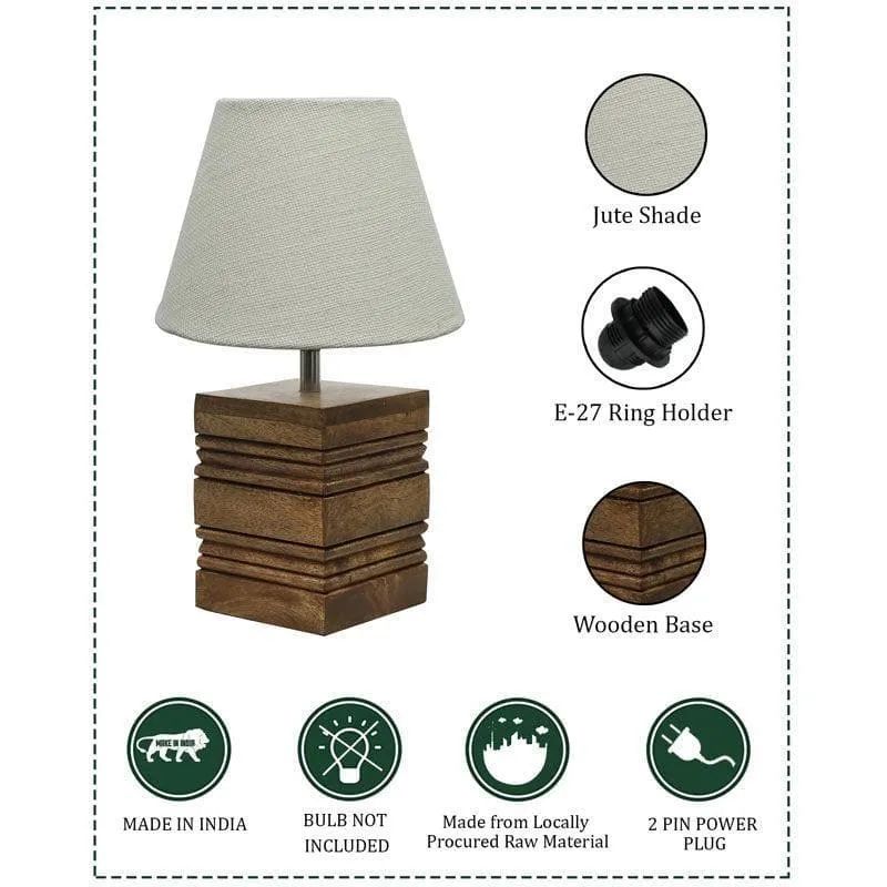 Fallon Cube Fabric Table Lamp - White,Brown media 5