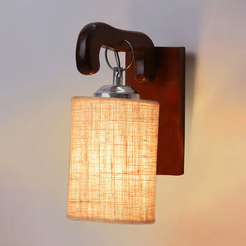 Klarion Jute & Wooden Wall Lamp - Beige media 4