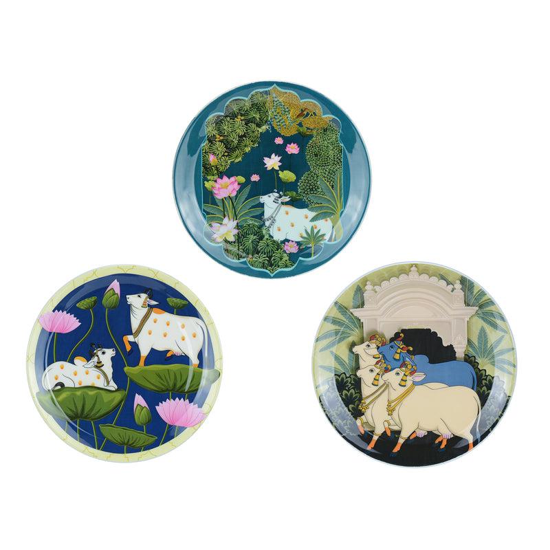 Nandi Pichwai Iron Wall Plate - Set Of Three media 3