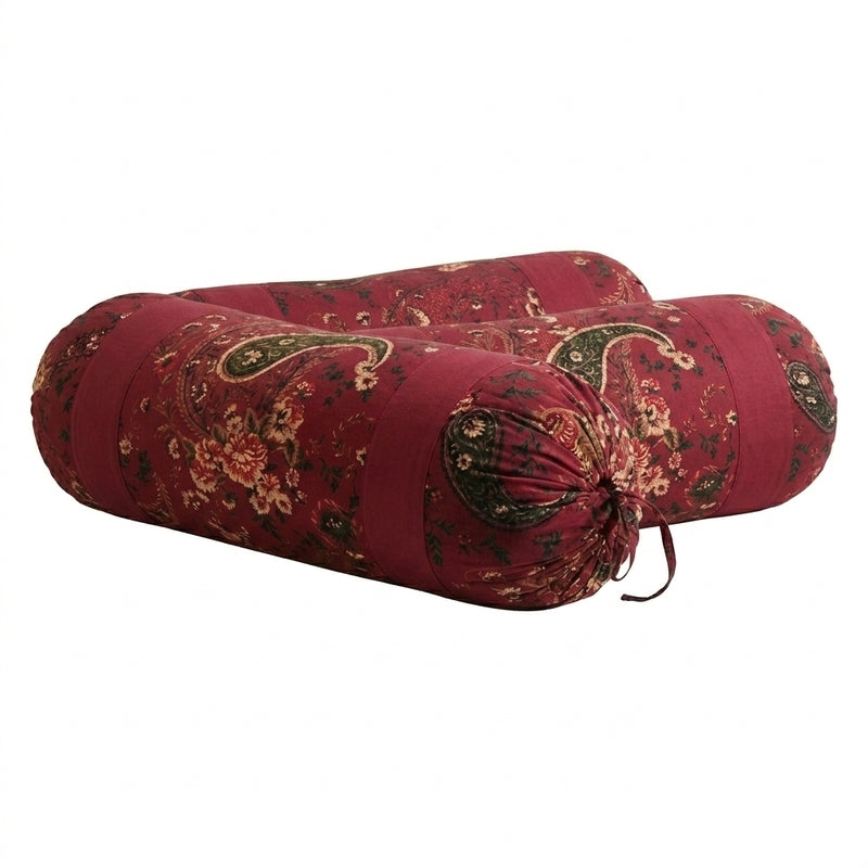 Swayam Maroon Maestro Bolster Cover -Set Of Two media 5
