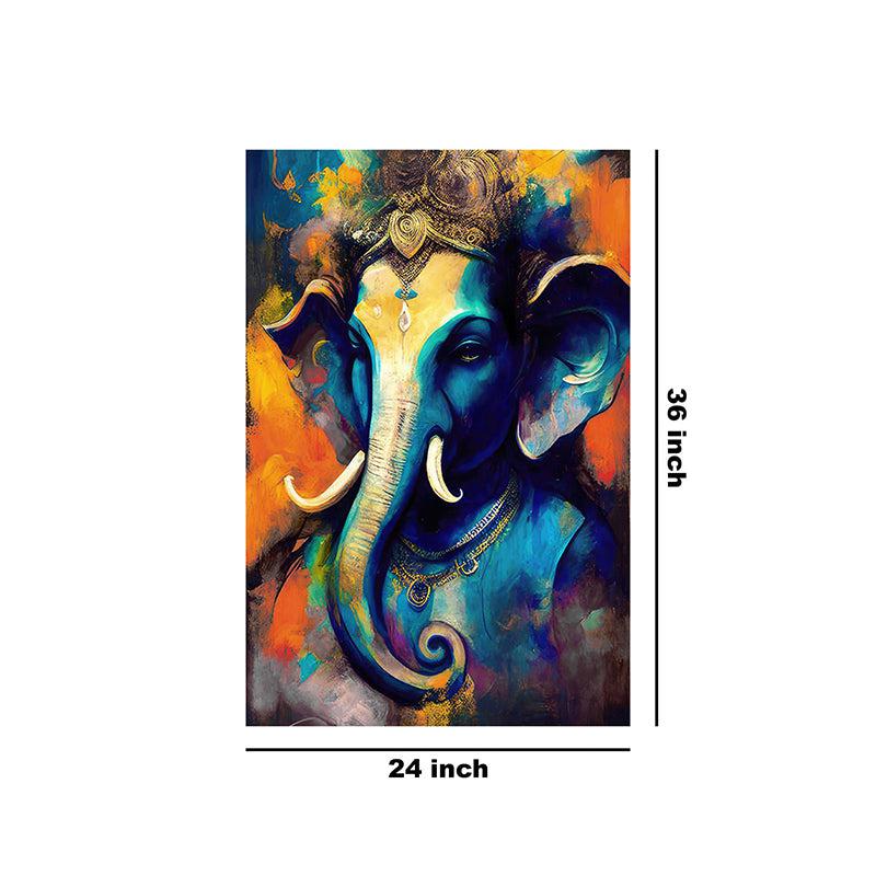 Rangavali Ganapati Poly Canvas Wall Painting media 9