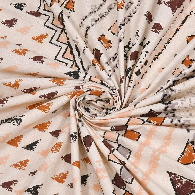Rajasthani Nights Geometric Cotton Bedsheet (Beige) - 150 TC media 7