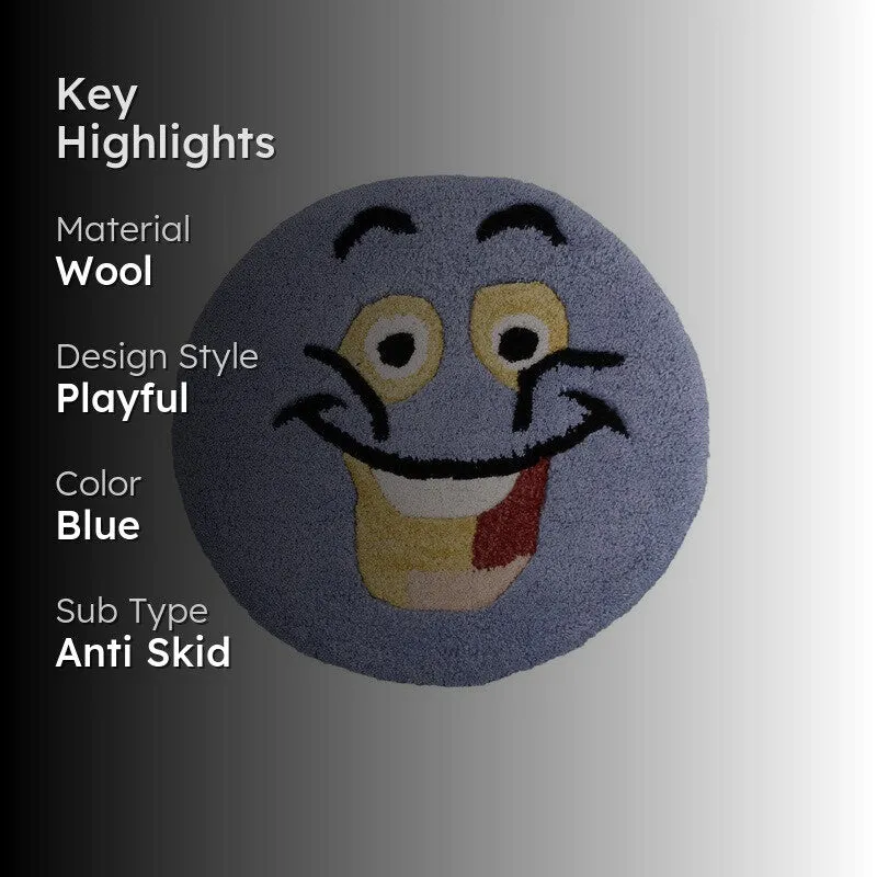 Smile Burst Wool Carpet - Light Blue media 2