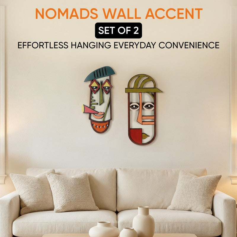 Bhusha Mask Wooden Wall Accent - Set of Two media 4