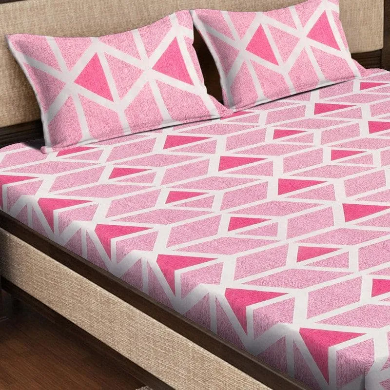 Trio Triangles Printed Bedsheet - 180 GSM media 3