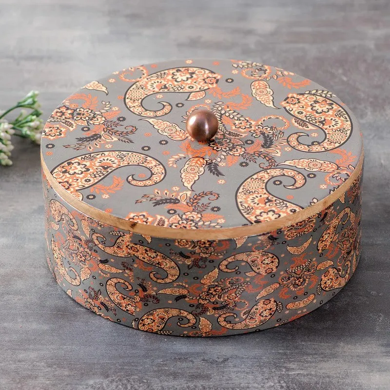 Naturix Teak Wood Round Masala Box - Three Piece Set media 5