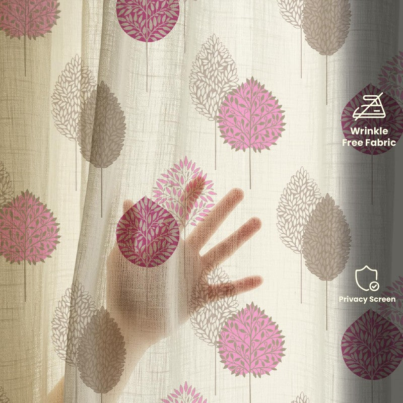 Urban Space Pinkleaf Multicolor Polyester Curtains - Set Of Two media 6