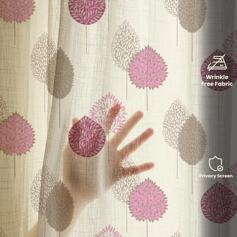 Urban Space Pinkleaf Multicolor Polyester Curtains - Set Of Two media 6
