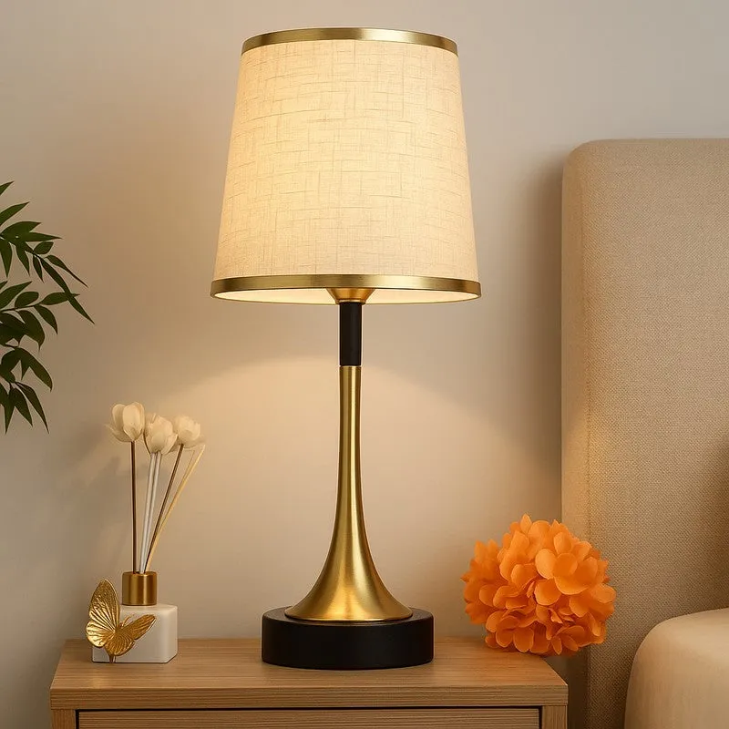 Royal Glow Metal Table Lamp - Gold,Beige,Black media 4