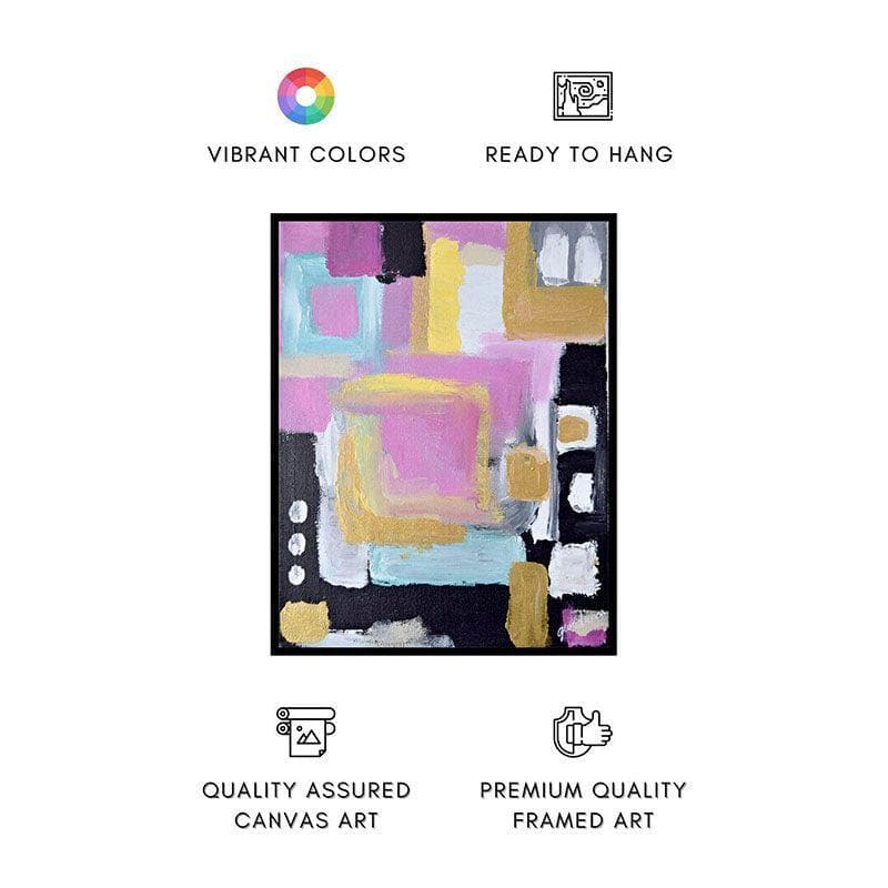 Fusion of Colors Abstract Canvas Painting - Black Frame media 4
