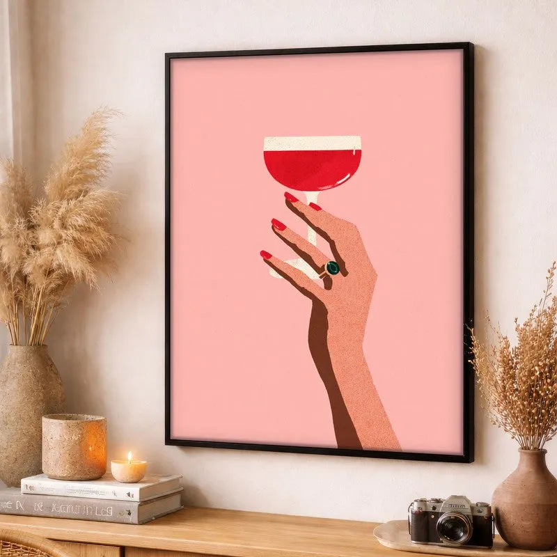 Cocktail Canvas Wall Painting - Black Frame media 3