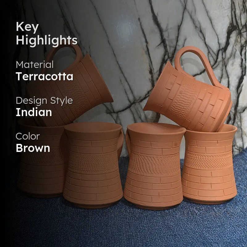 Kaivalya Terracotta Coffee Mug (250 mL Each) - Set of Six media 2