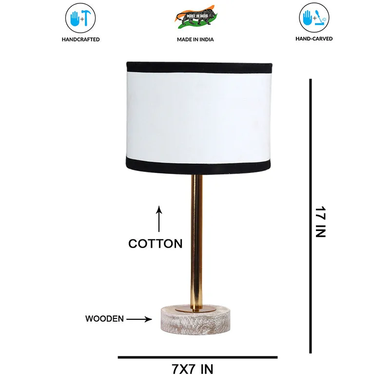 Cotin I Stripe Rodin Wooden Table Lamp - White,Gold media 7