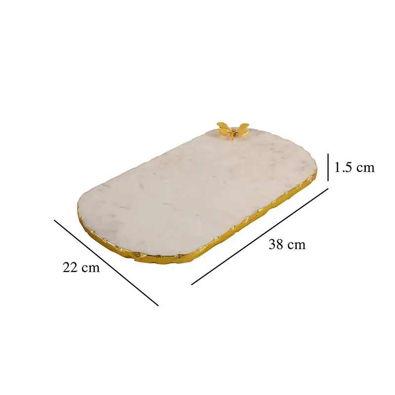 Scotia Mariposa Oval Marble Platter - 7