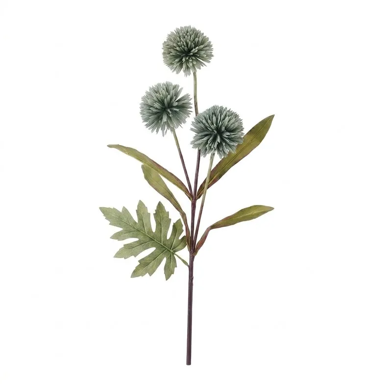 Faux Autumn Chrysanthemum Flower Stick (Green) - 43 CM media 4