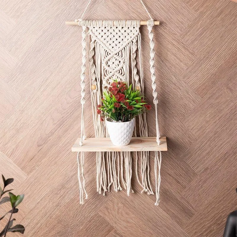 Mileva Macrame Wall Shelf media 3