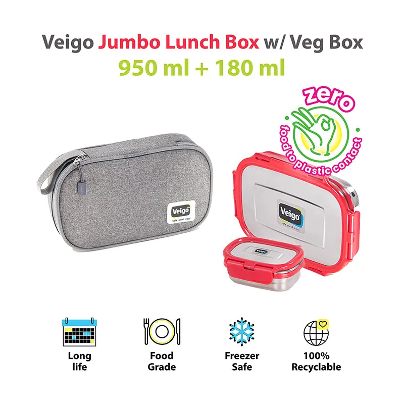 Delico Pack Red Lunch Box With Insulated Pouch (775 mL /150 mL) - Three Piece Set media 7
