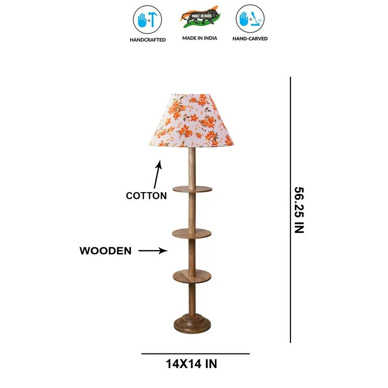 EclipseNova Light Wooden Floor Lamp - Orange & White media 8