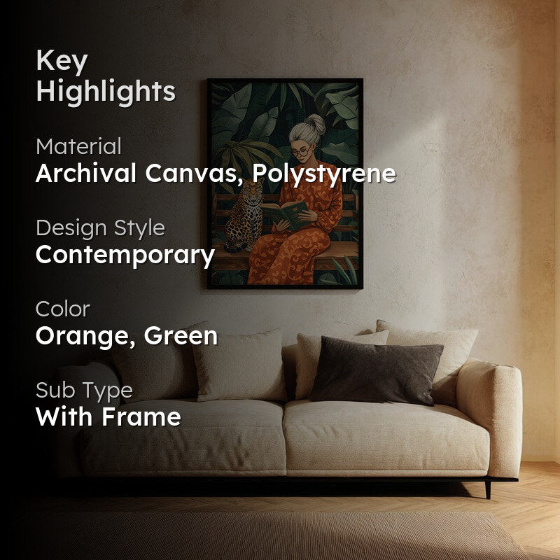 Story In Savanna Canvas Wall Painting - Black Frame media 2