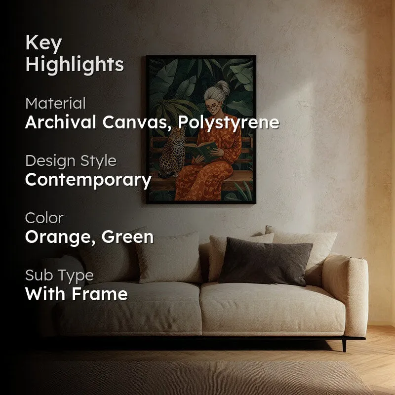 Story In Savanna Canvas Wall Painting - Black Frame media 2