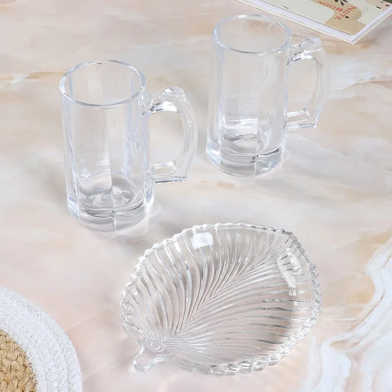 Adona (400 ML) Beer Glass & Snack Plate Combo - Three Piece Set media 4