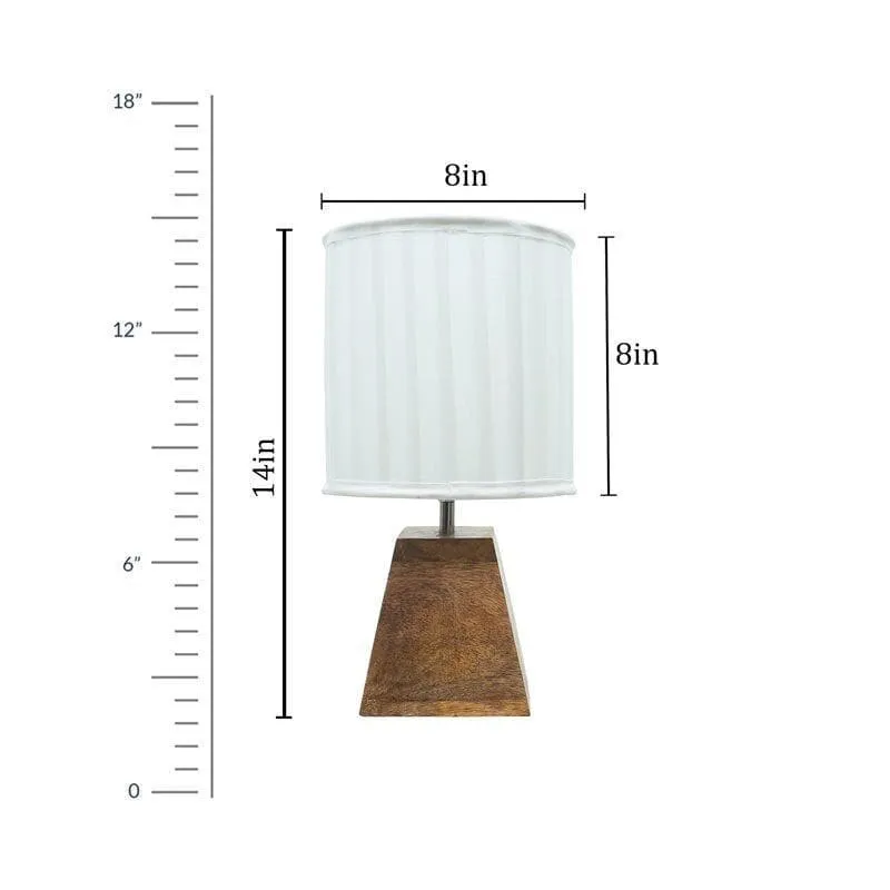 Pyramid Perfection Pleated Fabric Table Lamp - White,Brown media 5